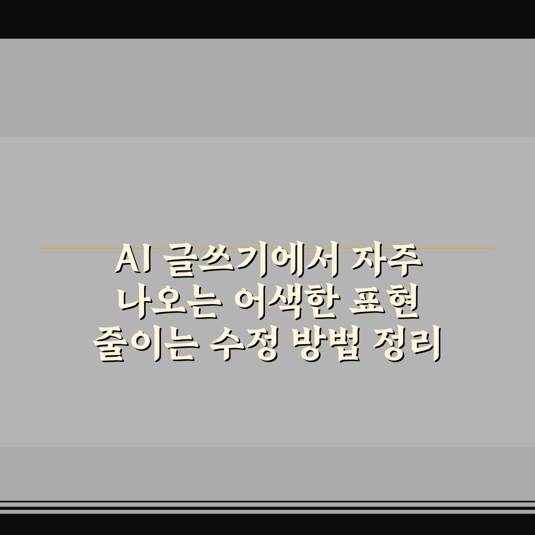 AI 글쓰기에서 자주 나오는 어색한 표현 줄이는 수정 방법 정리