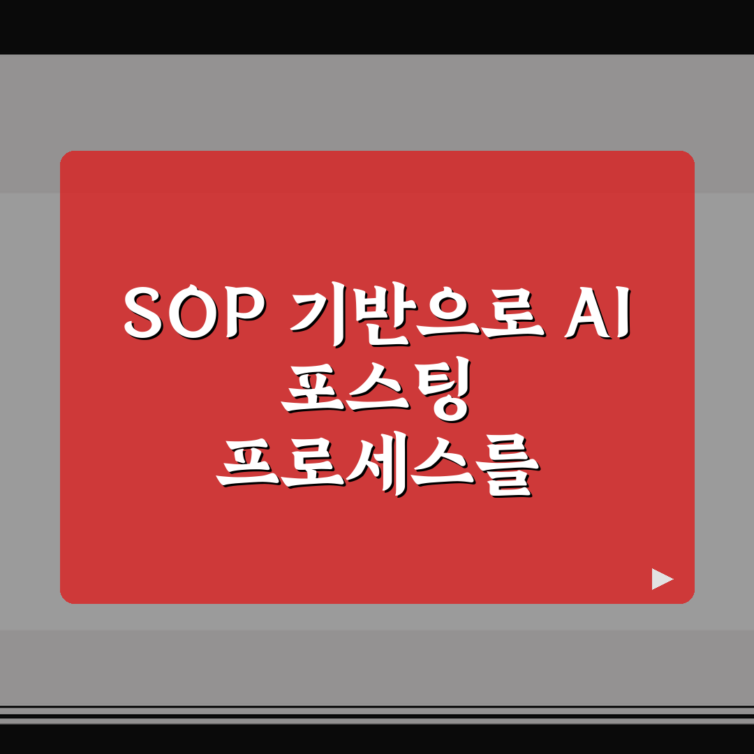 SOP 기반으로 AI 포스팅 프로세스를 만드는 워드프레스 운영법 꿀팁