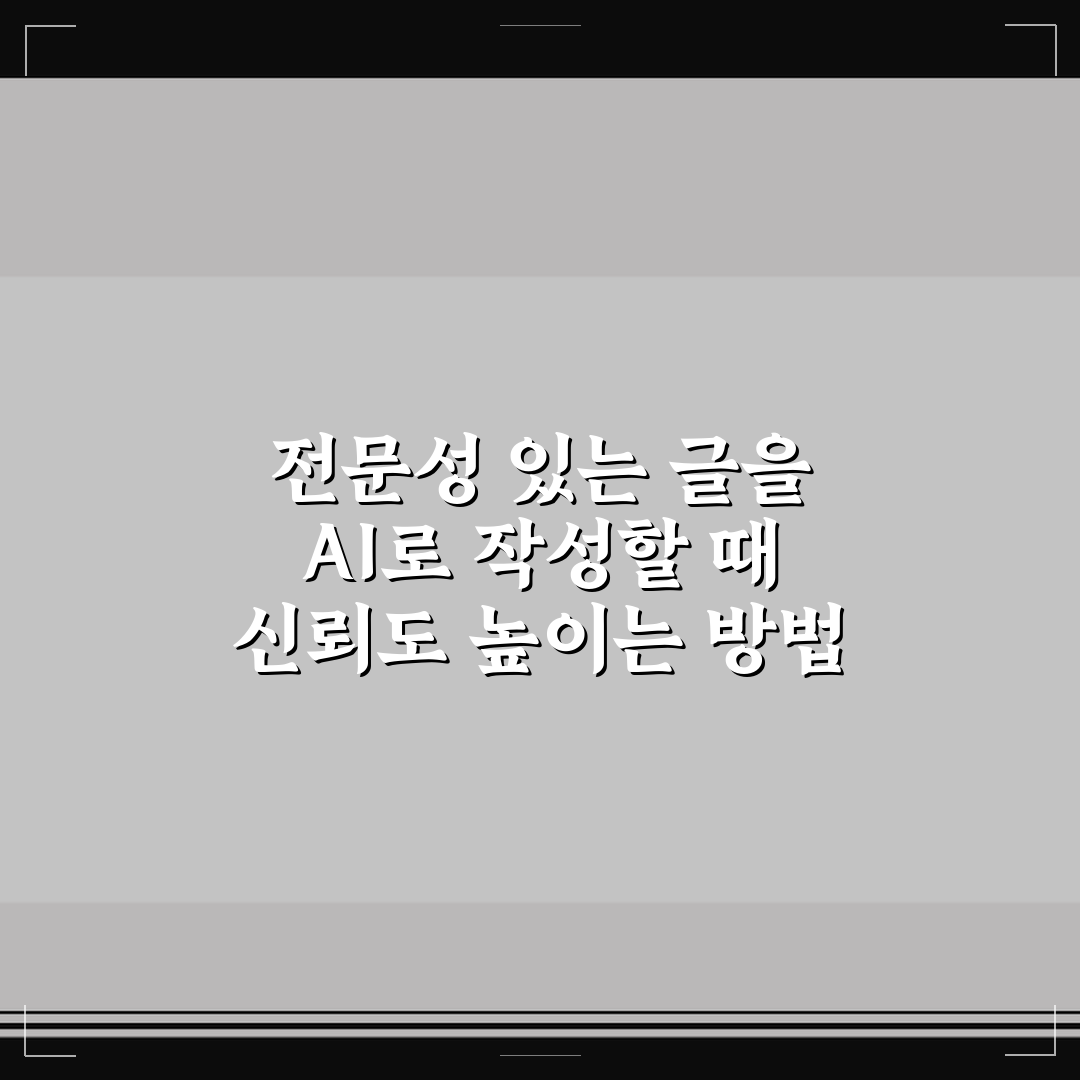 전문성 있는 글을 AI로 작성할 때 신뢰도 높이는 방법 정리