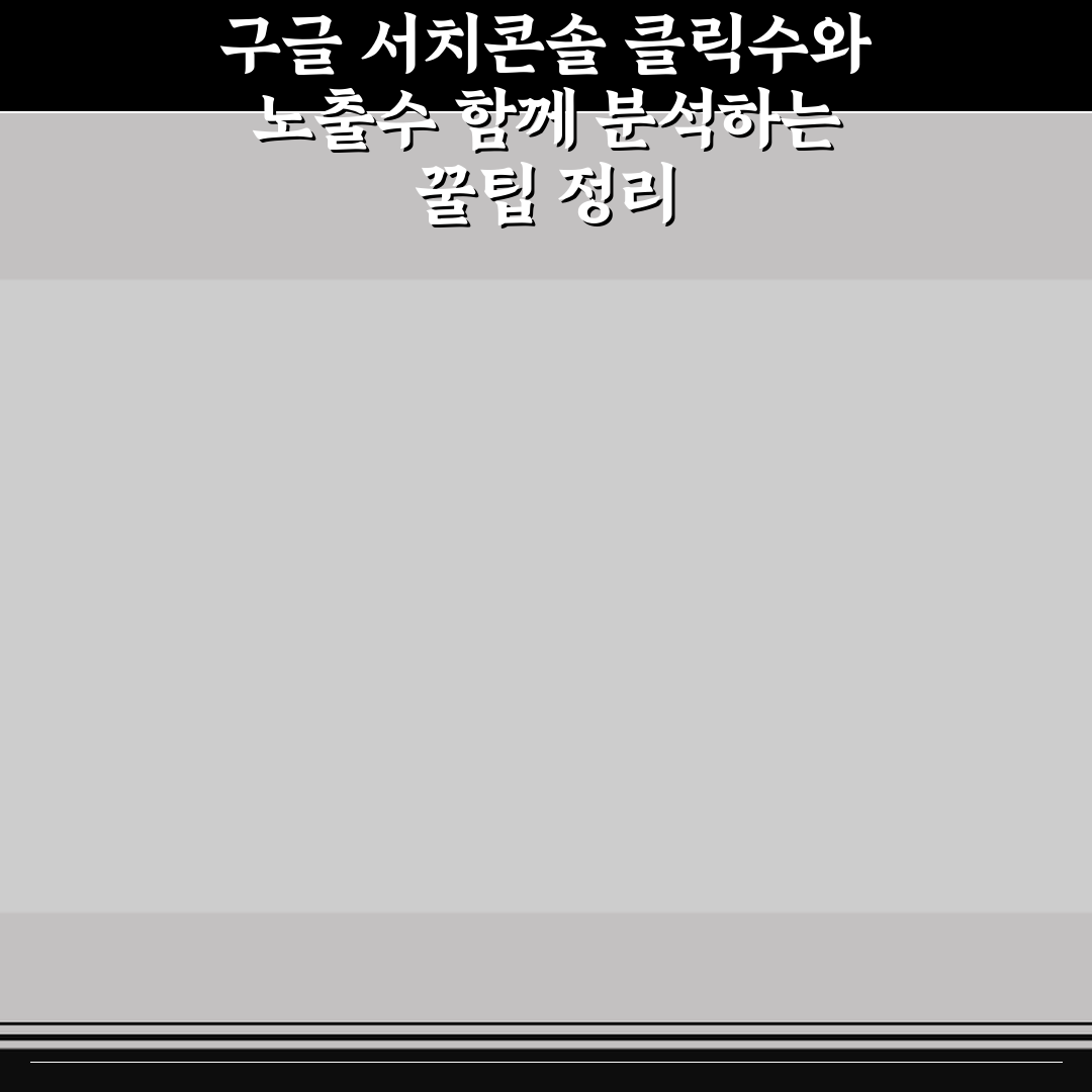 구글 서치콘솔 클릭수와 노출수 함께 분석하는 꿀팁 정리
