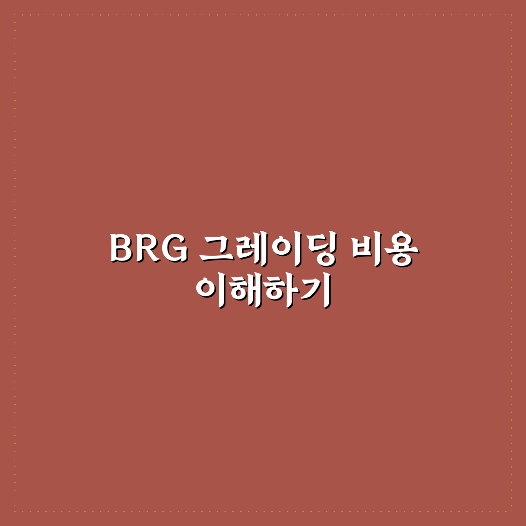 brg 그레이딩 비용과 절차 쉽게 알려드려요