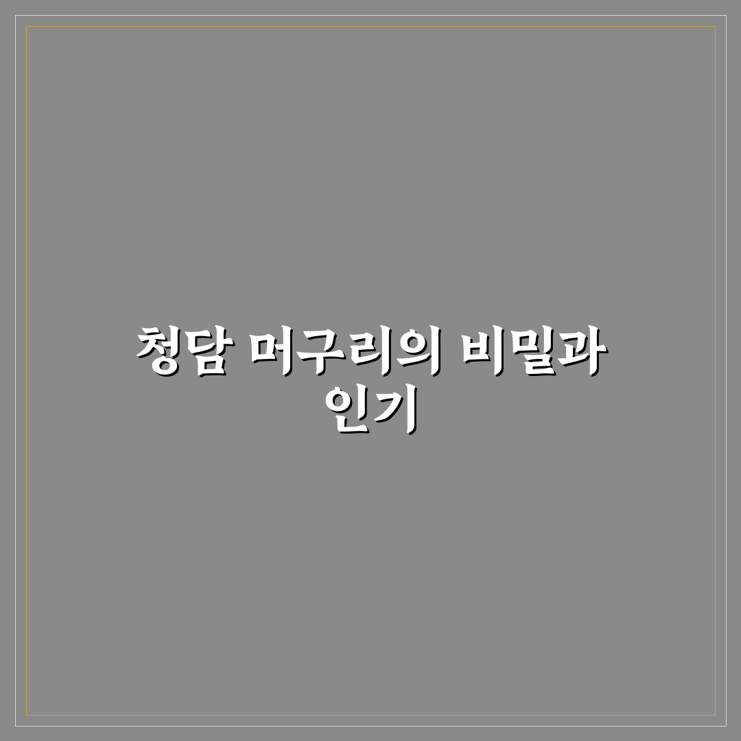 청담 머구리 사용법과 관리 꿀팁 알려드려요