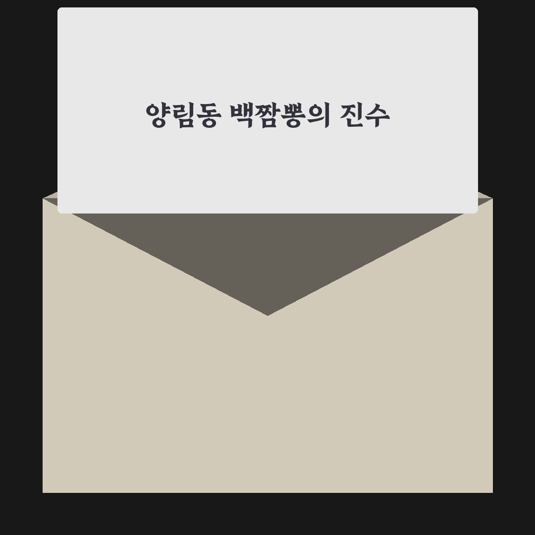 양림동 백짬뽕 맛과 특징 쉽게 알려드려요