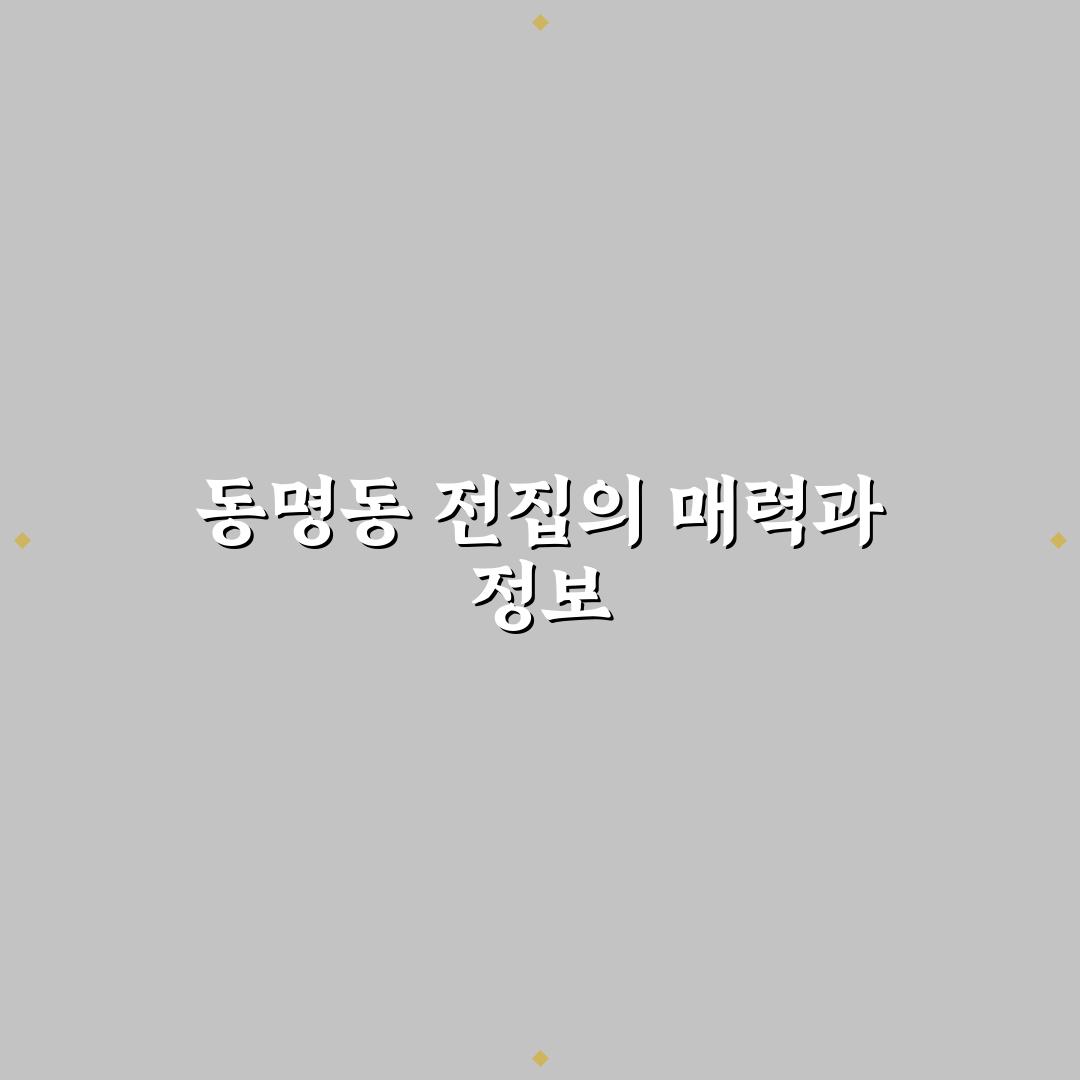 동명동 전집 방문 전 꼭 알아야 할 꿀팁 정리